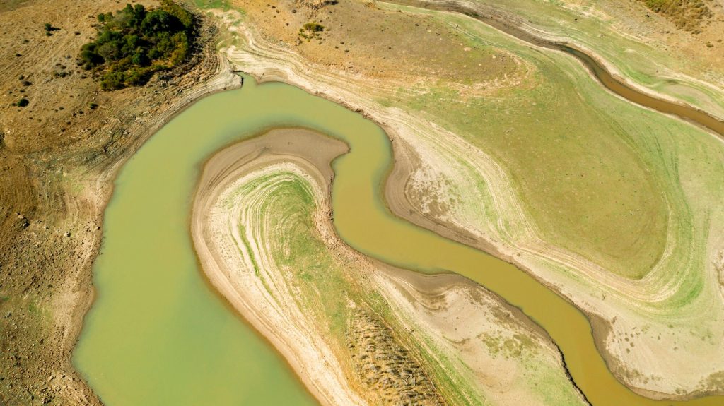 flat lay beautiful river course taken by drone 23 2148346126